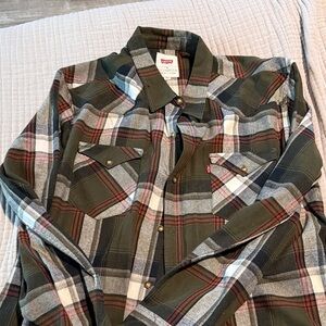 Levi's Green Plaid Shirt
